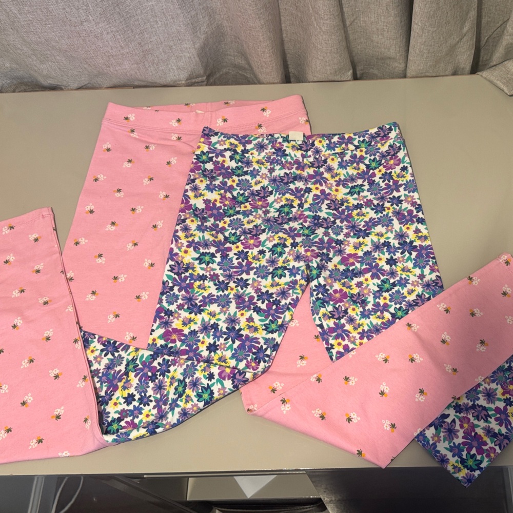 Floral and Pink Patterned Leggings Crewcuts NWT